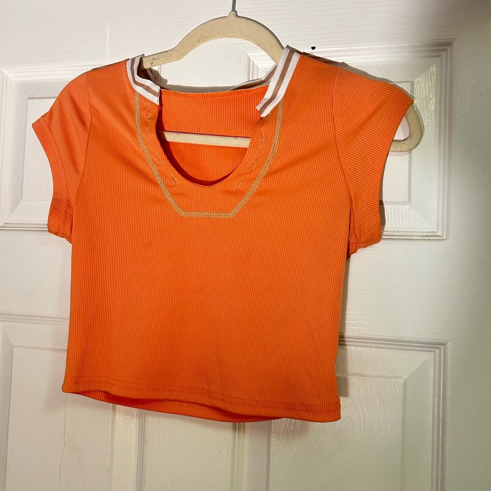 Urban Outfitters Orange Crop Polo Top